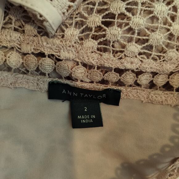 Ann Taylor Pink Lace Dress Short Sleeve Shift - Picture 11 of 11